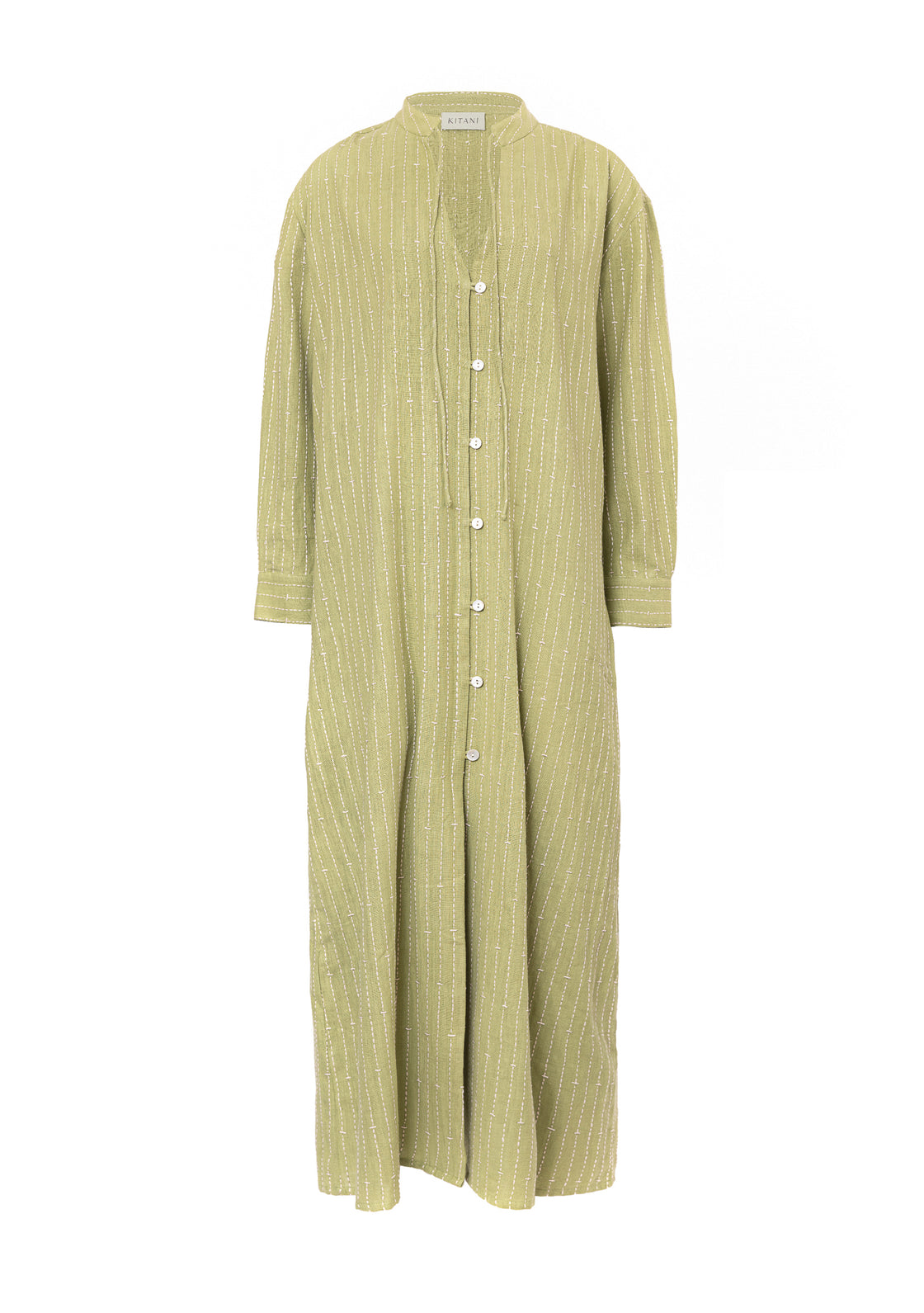 Fennel Dress with Hand-Embroidery