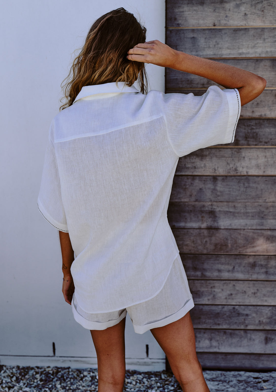 Linen Clove Shirt & Shorts Set