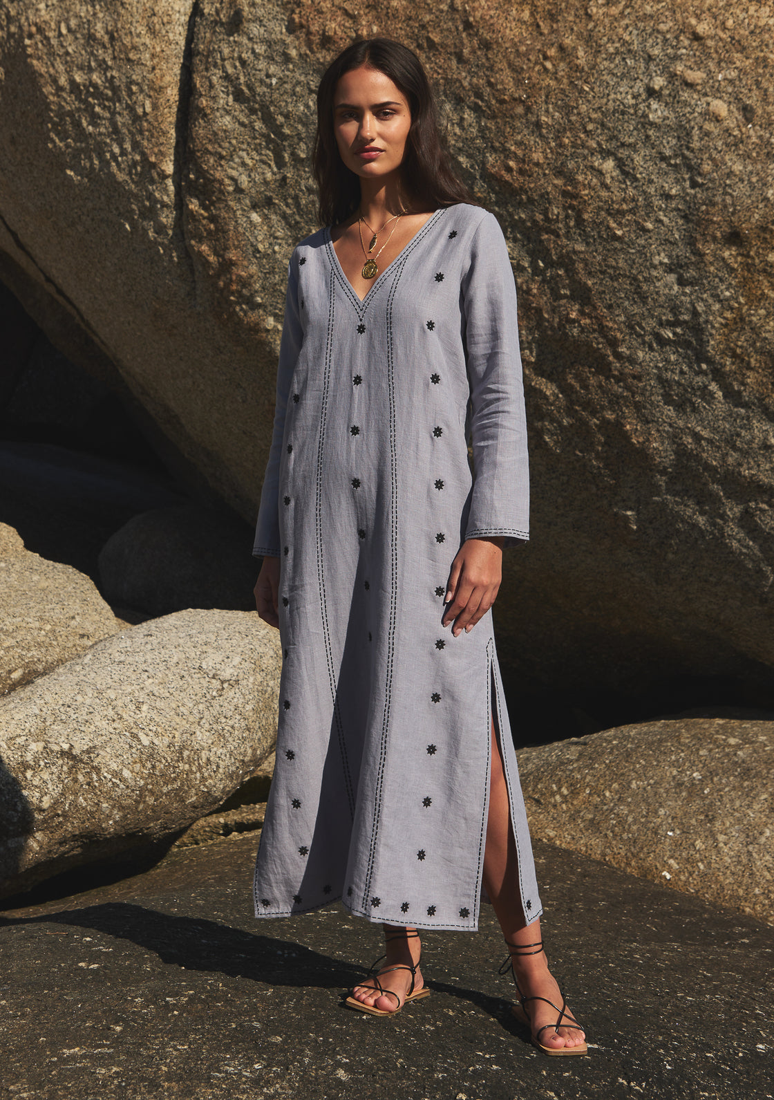Coriander Linen Kaftan