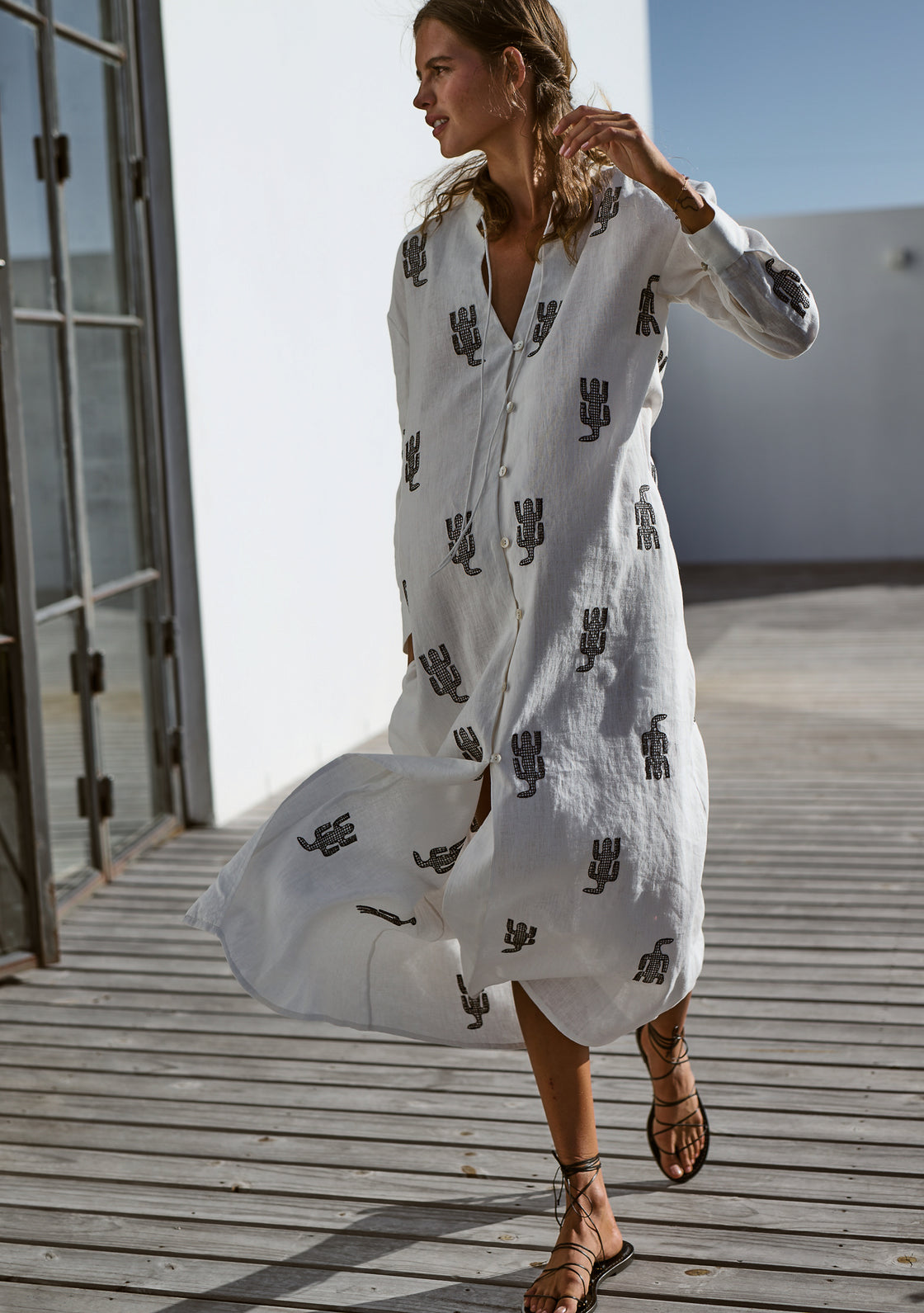 Fennel Linen Shirt Dress