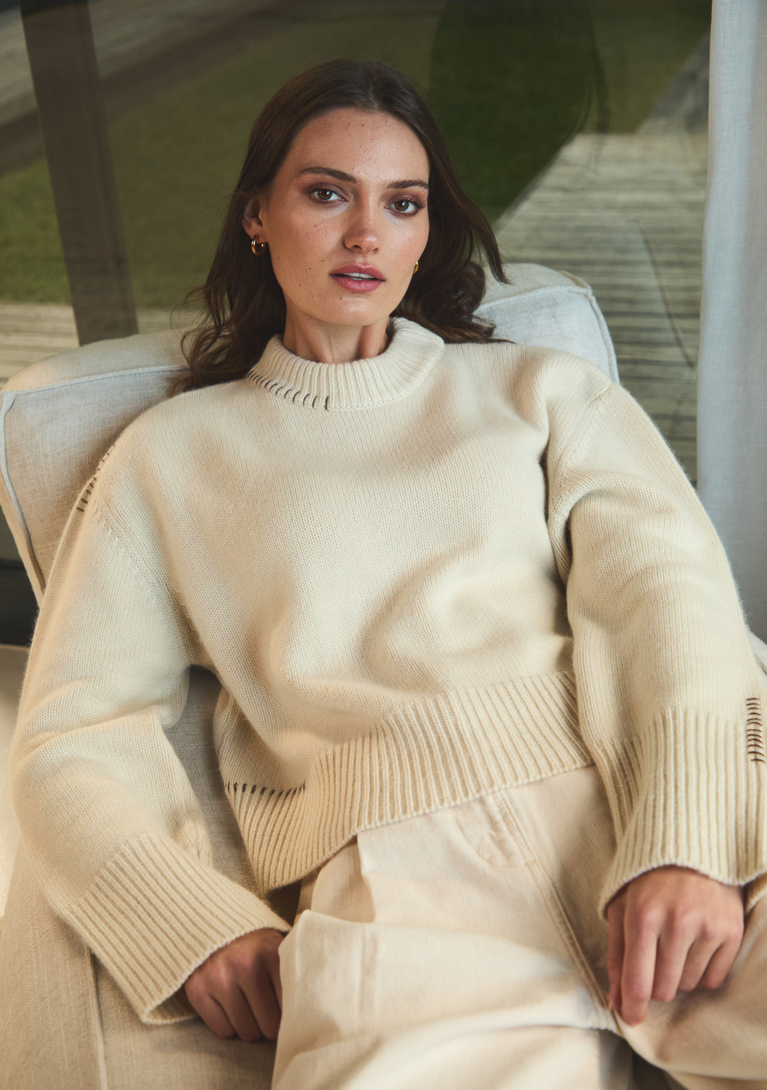 Cashmere Cedar Sweater - Ivory