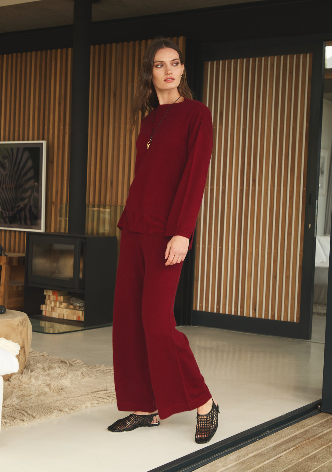 Cashmere Holly Sweater - Ox Blood