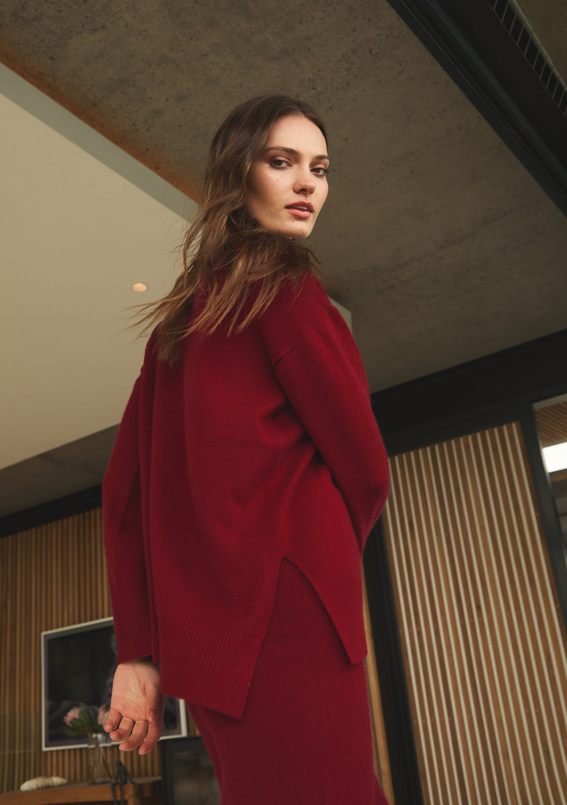 Cashmere Holly Sweater - Ox Blood