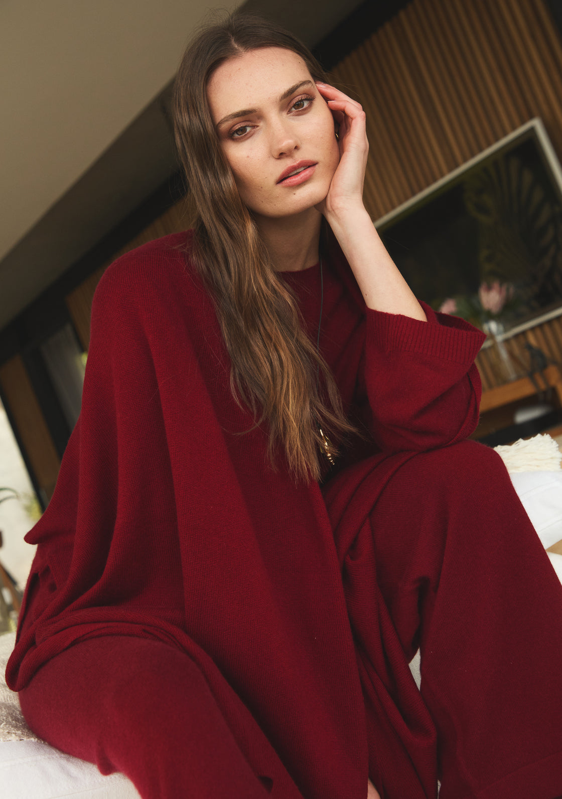 Cashmere Holly Sweater - Ox Blood