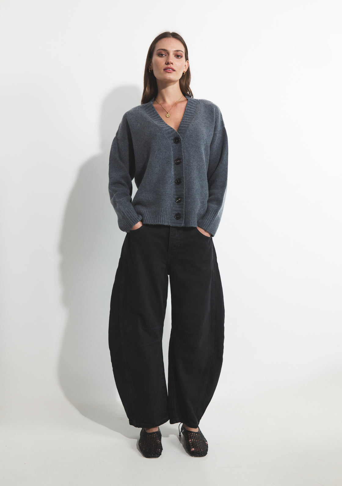 Cashmere Willow Cardigan - Charcoal