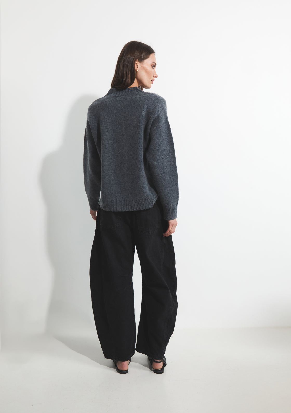 Cashmere Willow Cardigan - Charcoal