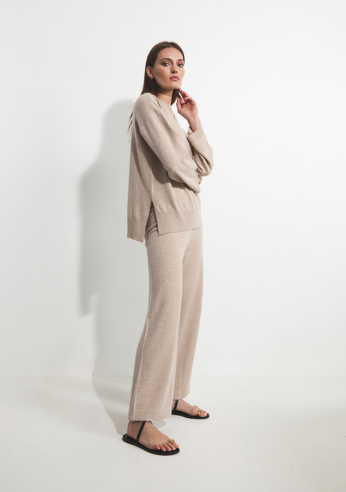 Cashmere Holly Trousers - Almond