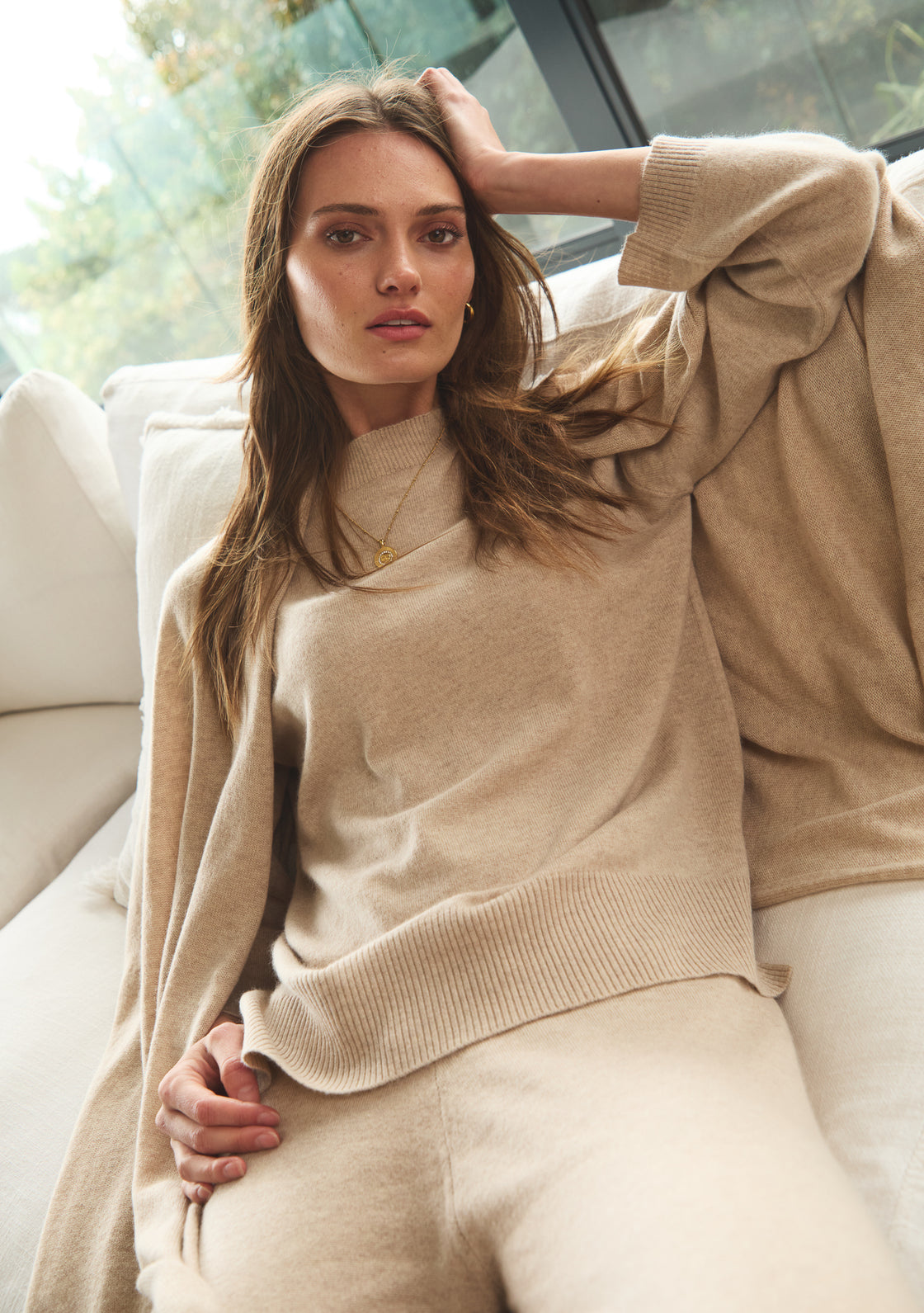 Cashmere Holly Sweater - Almond