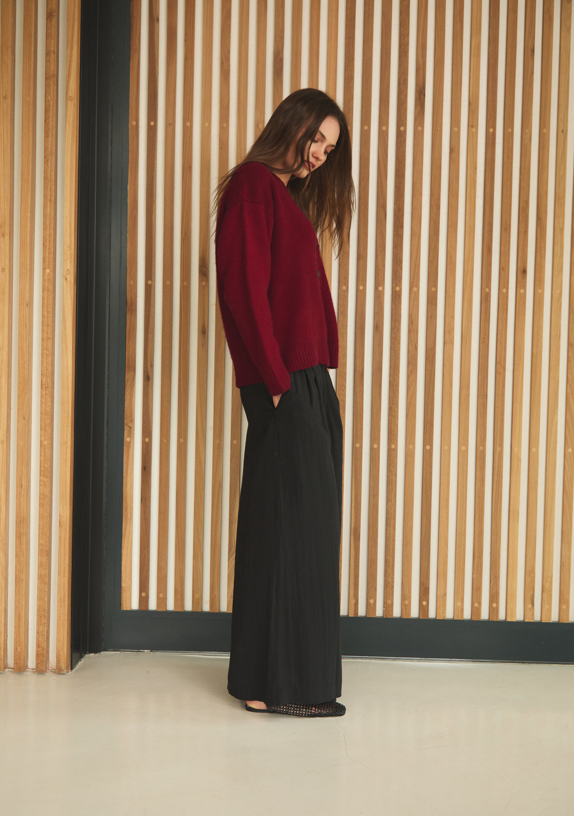 Cashmere Willow Cardigan - Ox Blood