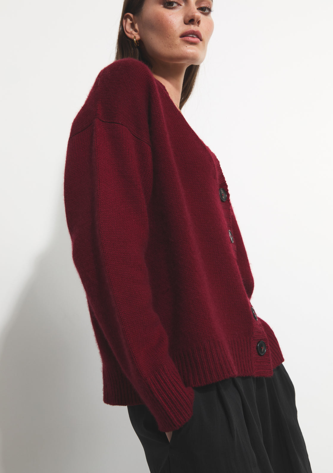 Cashmere Willow Cardigan - Ox Blood