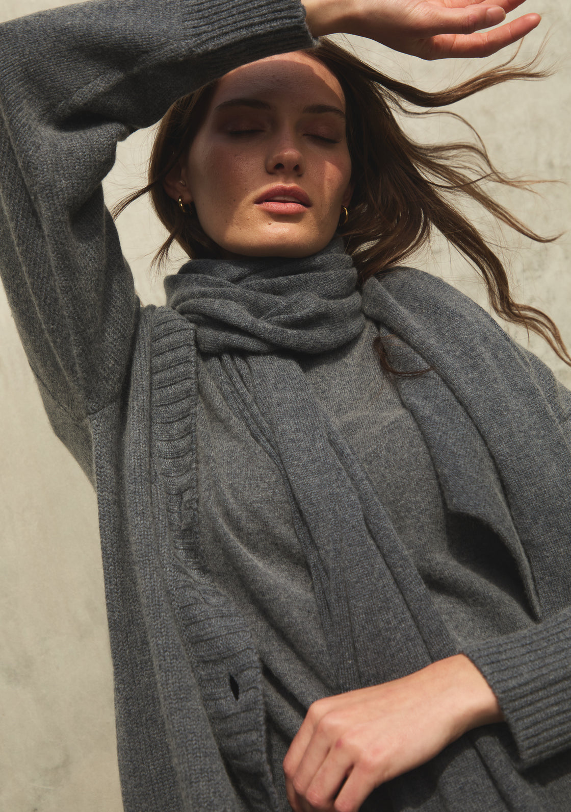 Oversized Cashmere Travel Shawl - Charcoal