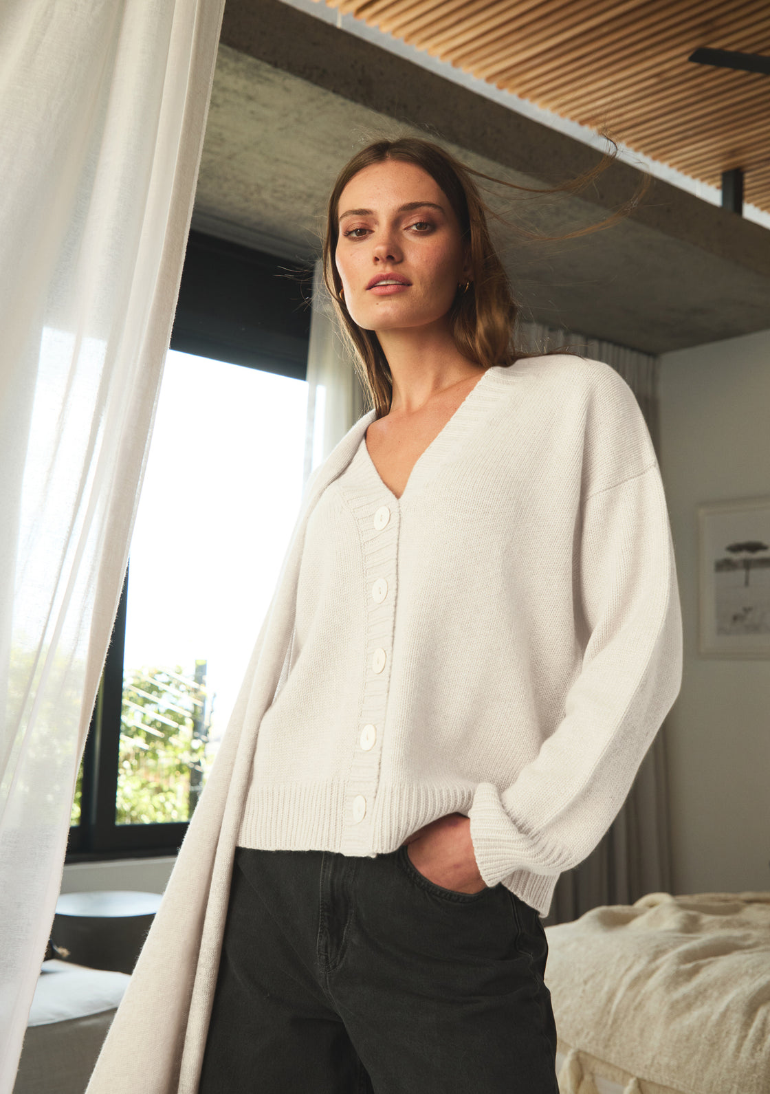 Cashmere Willow Cardigan - Ivory