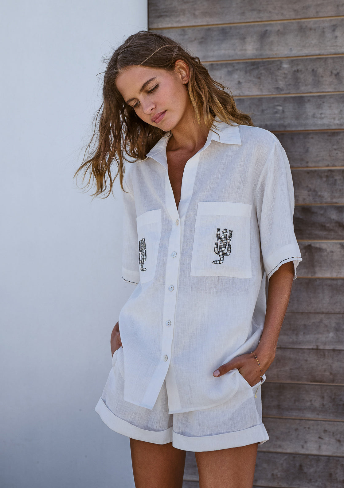 Linen Clove Shirt & Shorts Set