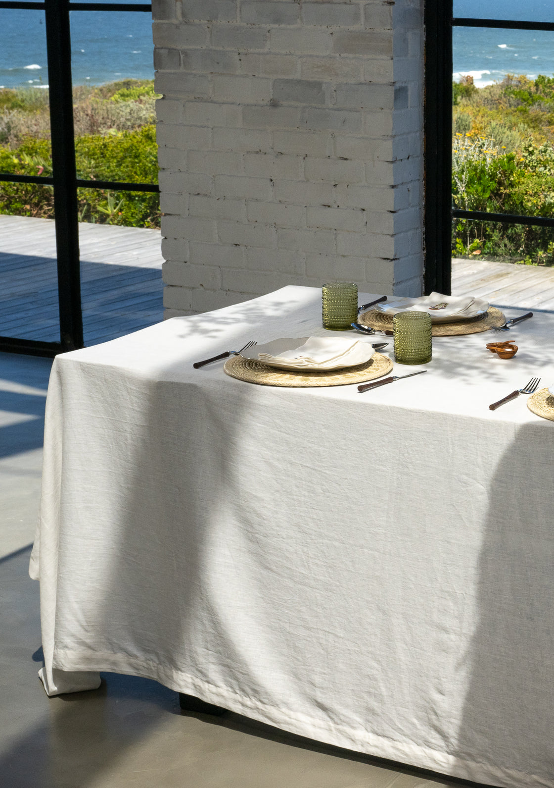 White Linen Tablecloth