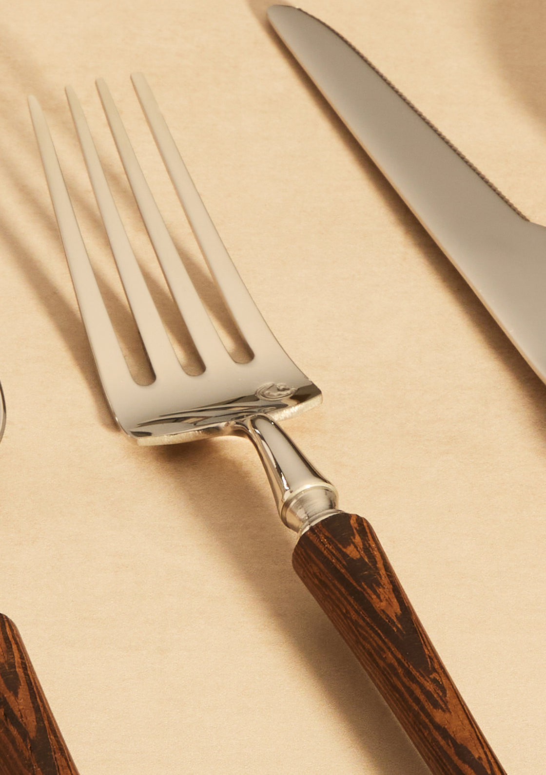 Wooden Stainless Steel 5 Piece Cutlery Set